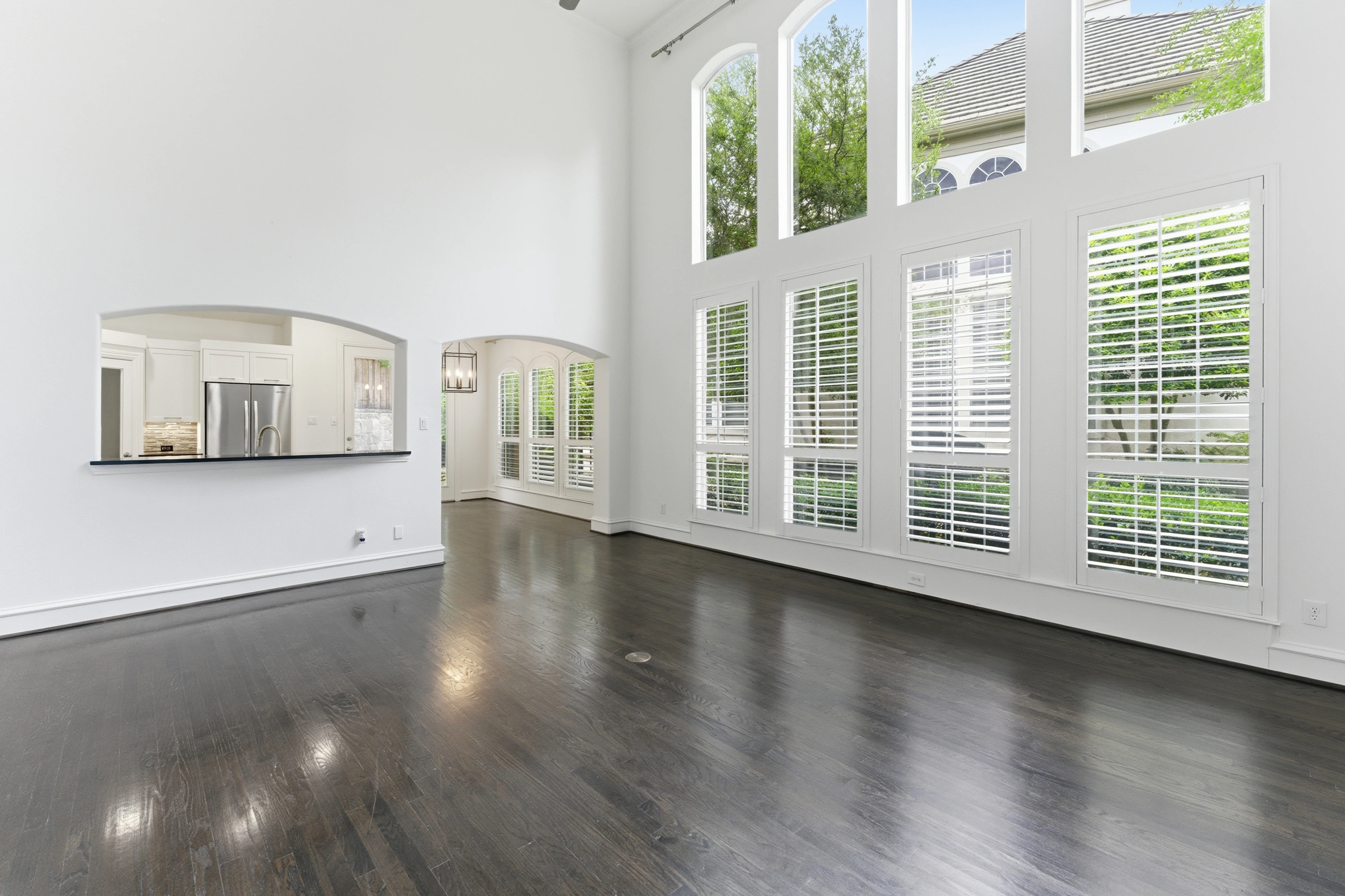 Open living room and kitchen